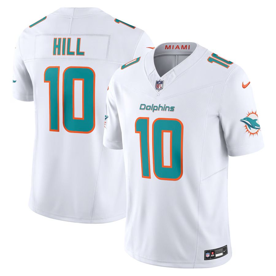Men Miami Dolphins 10 Tyreek Hill Nike White Vapor F.U.S.E. Limited NFL Jersey